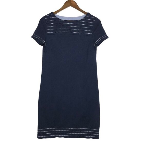 Brooks Brothers Nautical Striped Navy Blue Shift Mini Dress Size Small‎ - Picture 1 of 7